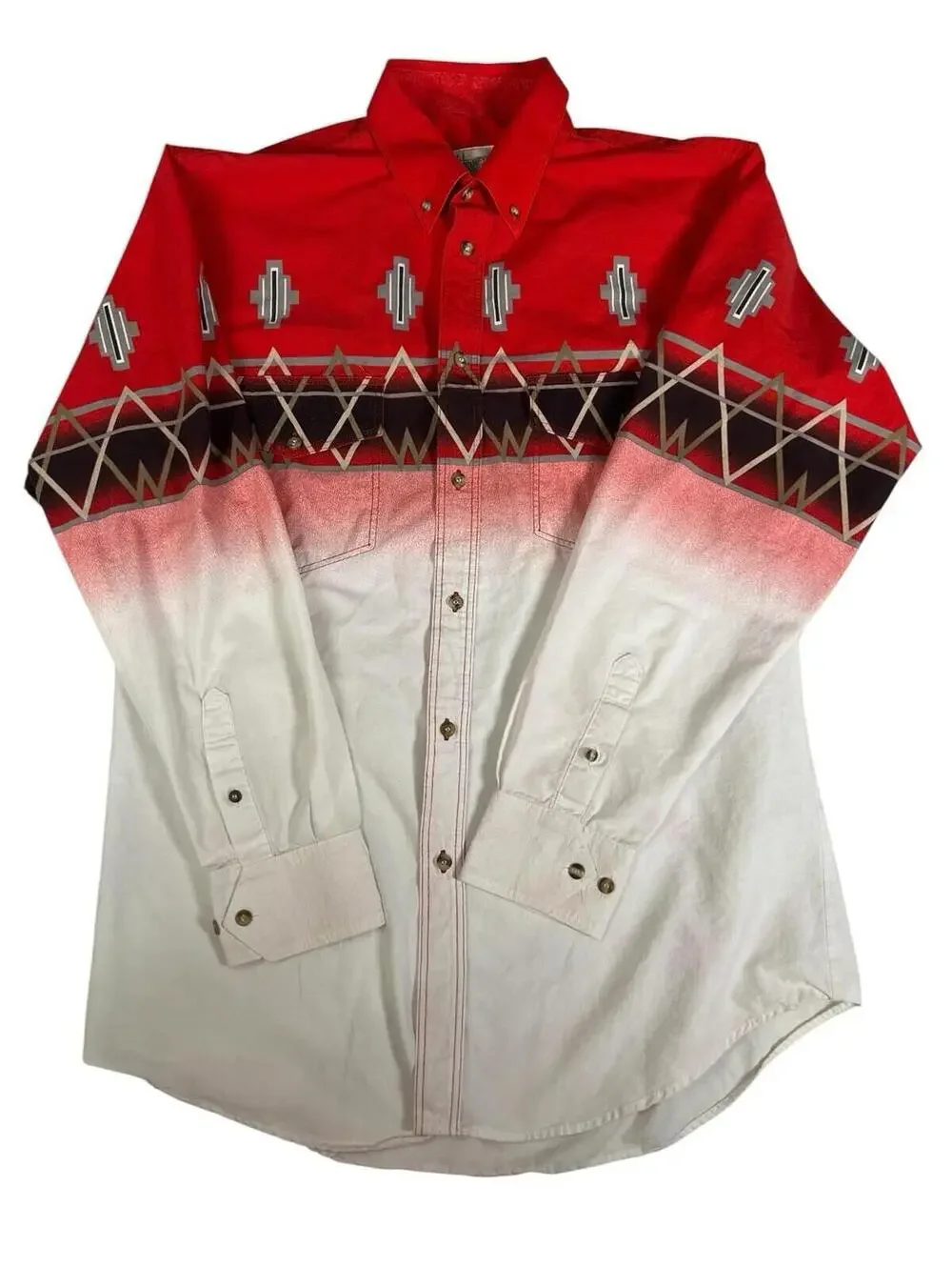 VINTAGE Express Rider Red Button Down - Picture 3 of 6